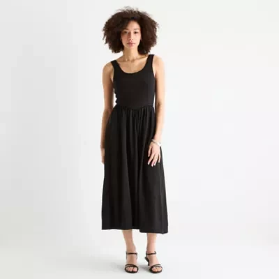 a.n.a Womens Sleeveless Midi A-Line Dress