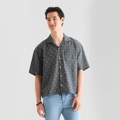 Arizona Mens Regular Fit Short Sleeve Button-Down Shirt
