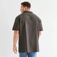 Arizona Big and Tall Mens Regular Fit Short Sleeve Button-Down Shirt