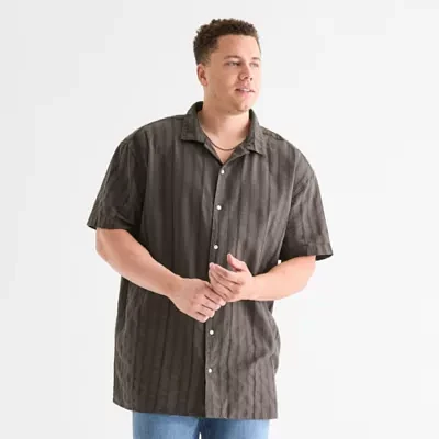 Arizona Big and Tall Mens Regular Fit Short Sleeve Button-Down Shirt