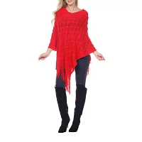 White Mark Frostine Womens Long Sleeve Poncho