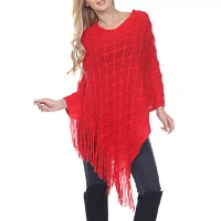 White Mark Frostine Womens Long Sleeve Poncho