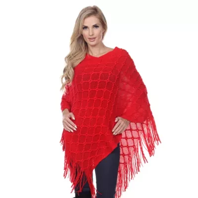 White Mark Frostine Womens Long Sleeve Poncho