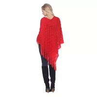 White Mark Frostine Womens Long Sleeve Poncho