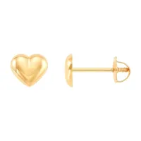 10K Gold 5.6mm Heart Stud Earrings