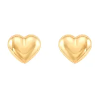 10K Gold 5.6mm Heart Stud Earrings