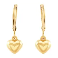 10K Gold Heart Drop Earrings