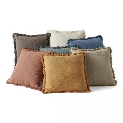 Linden Street Solid Texture Slub Square Throw Pillows