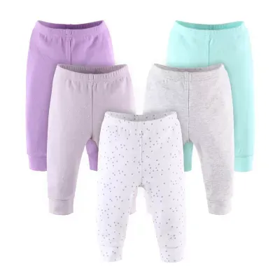 The Peanutshell Baby Girls 5-pc. Cuffed Pull-On Pants