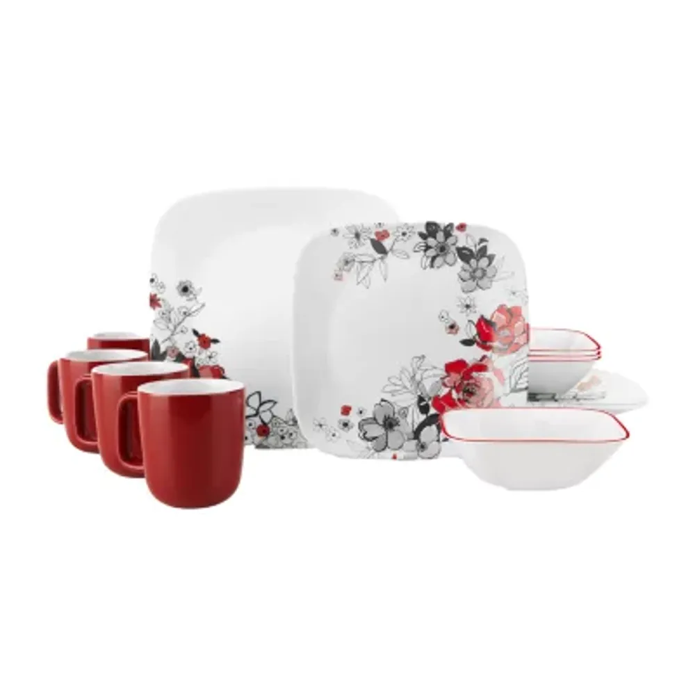 Corelle Chelsea Rose 16-pc. Glass Dinnerware Set