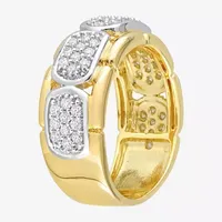 Mens White Moissanite 18K Two Tone Gold Over Silver Fashion Ring