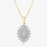 Diamond Blossom Womens 1 CT. T.W. Lab Grown White Diamond 10K Gold Pendant Necklace