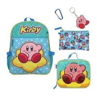 Licensed 5 Piece Kirby Backpack Set with Lunch Bag