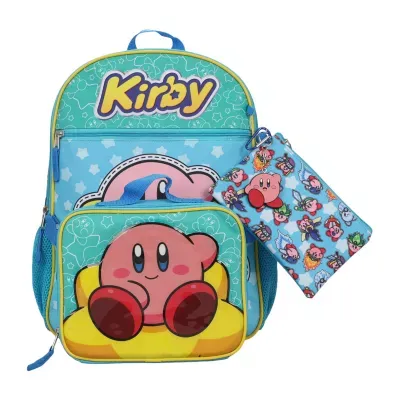 Licensed 5 Piece Kirby Backpack Set with Lunch Bag