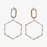 Bijoux Bar Gold Tone Hexagon Drop Earrings