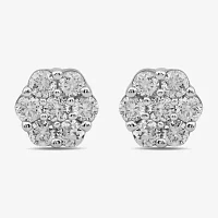 Diamond Blossom 1/10 CT. T.W. Lab Grown White Diamond 10K Gold 3.7mm Flower Stud Earrings