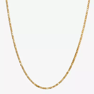 Made in Italy 24K Gold Over Silver 18 Inch Semisolid Fashion Chain Necklace