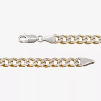 Made in Italy 24K Gold Over Silver 20 Inch Solid Curb Chain Necklace