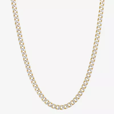 Made in Italy 24K Gold Over Silver 20 Inch Solid Curb Chain Necklace