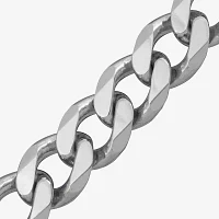 Made in Italy Mens Sterling Silver 8 1/2 Inch Solid Curb Chain Bracelet