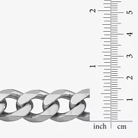 Made in Italy Mens Sterling Silver 8 1/2 Inch Solid Curb Chain Bracelet