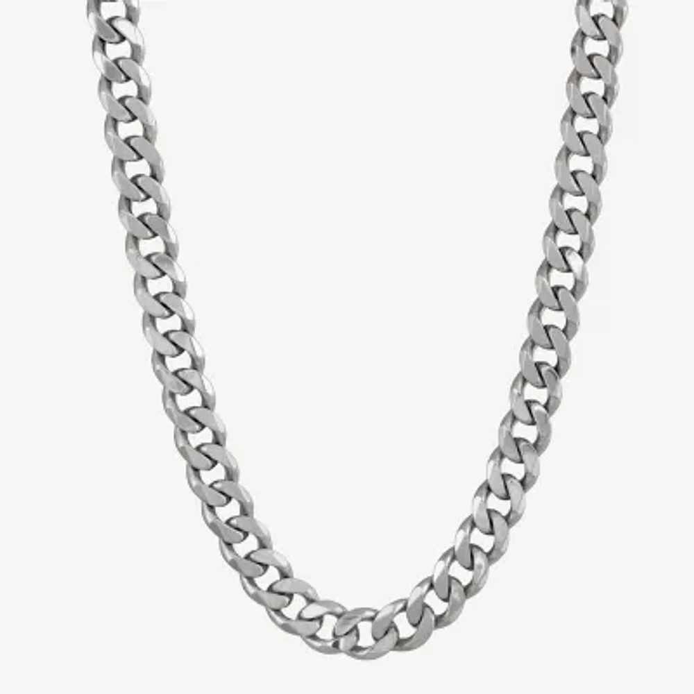 Sterling Silver 22 Inch Solid Curb Chain Necklace