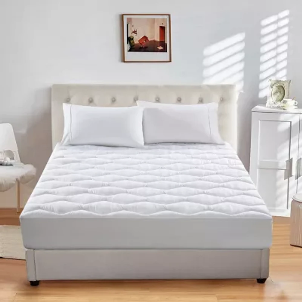 Peacenest Quilted White Down Alternative Mattress Pad