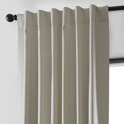 Exclusive Fabrics & Furnishing Essential Hotel Rod Pocket Back Tab Energy Saving 100% Blackout Single Curtain Panels