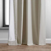 Exclusive Fabrics & Furnishing Essential Hotel Energy Saving 100% Blackout Rod Pocket Back Tab Single Curtain Panel