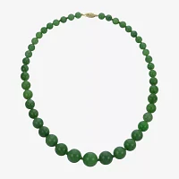 14K Gold Jade Graduated Bead Necklace