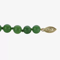 14K Gold Jade Graduated Bead Necklace