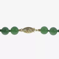 14K Gold Jade Graduated Bead Necklace