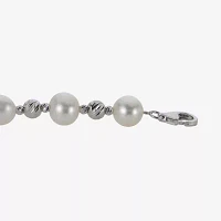 Cultured Freshwater Pearl & Brilliance Bead Sterling Silver Necklace