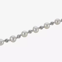 Cultured Freshwater Pearl & Brilliance Bead Sterling Silver Necklace