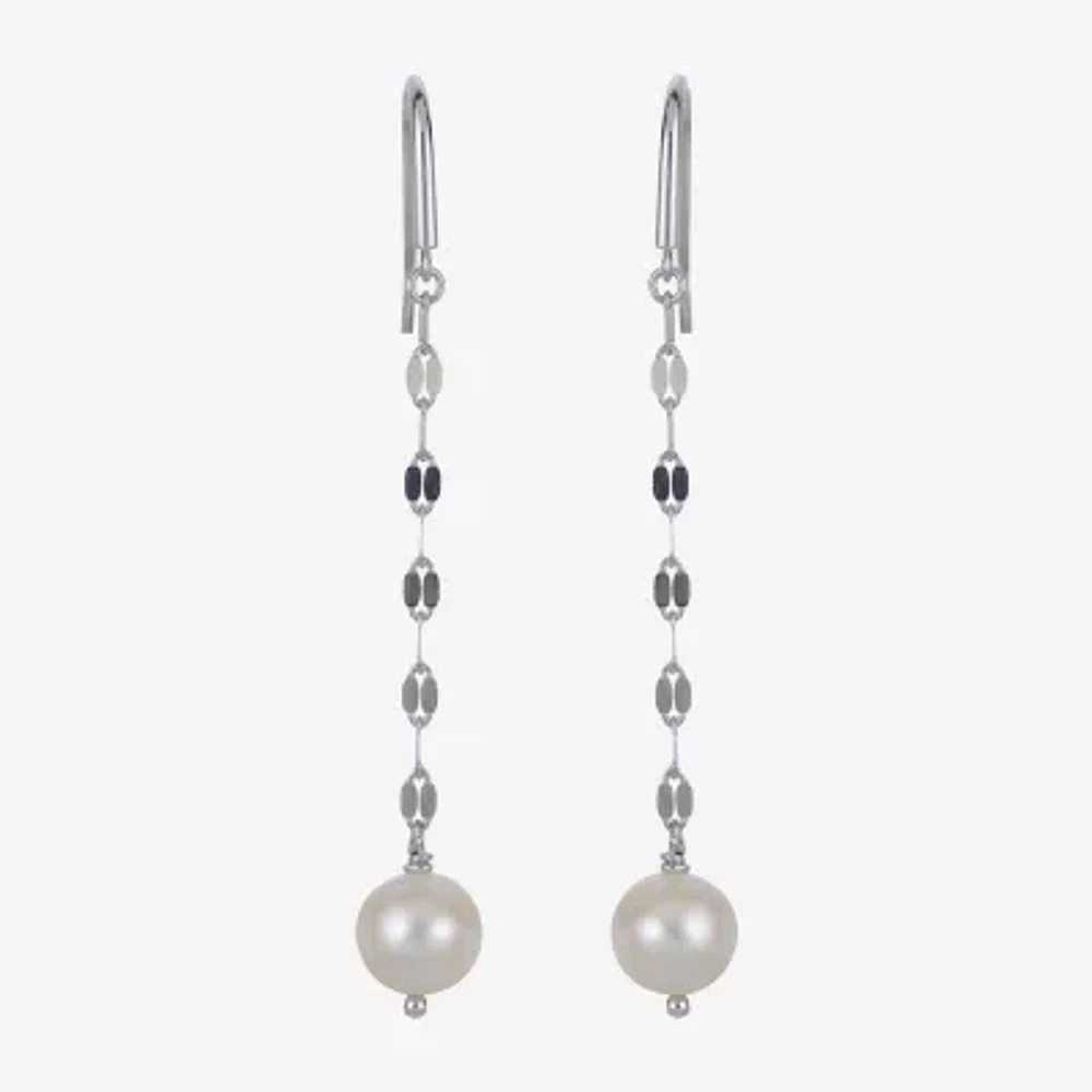 7-8Mm Cultured Freshwater Pearl Sterling Silver Earrings