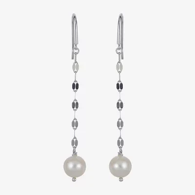 7-8Mm Cultured Freshwater Pearl Sterling Silver Earrings
