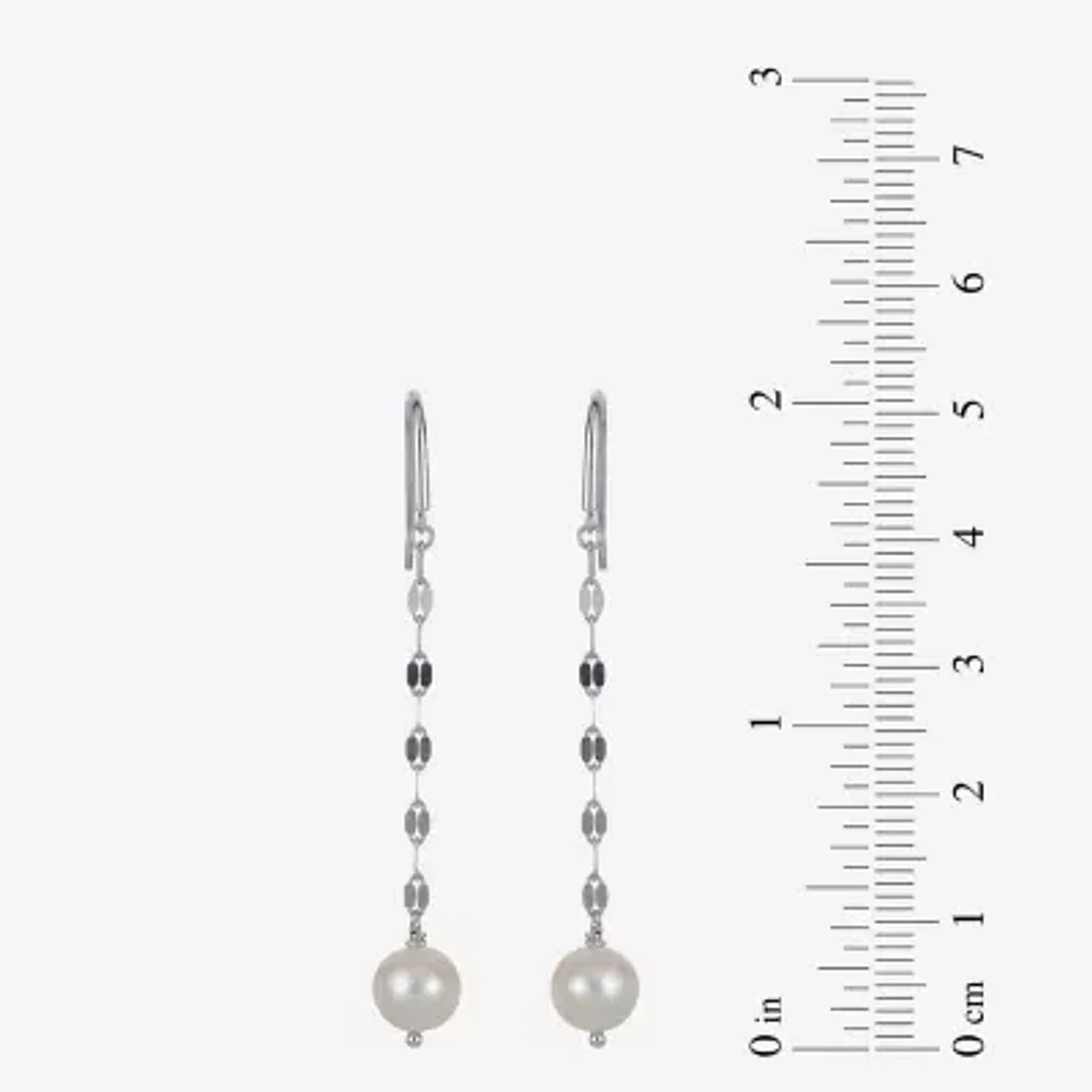 7-8Mm Cultured Freshwater Pearl Sterling Silver Earrings