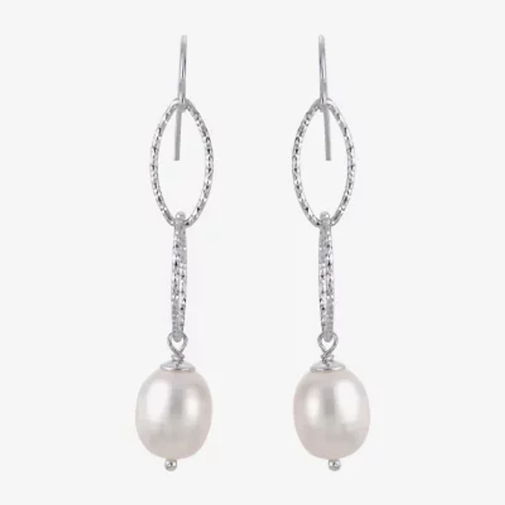 8.5-9Mm Cultured Freshwater Pearl Sterling Silver Earrings