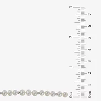 Womens White Cultured Freshwater Pearl Sterling Silver Beaded Bracelet
