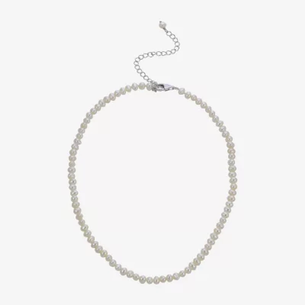 Womens White 13 Inch Strand Necklace