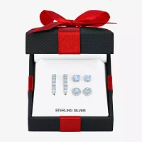 Gemstone Sterling Silver 3 Pair Jewelry Set