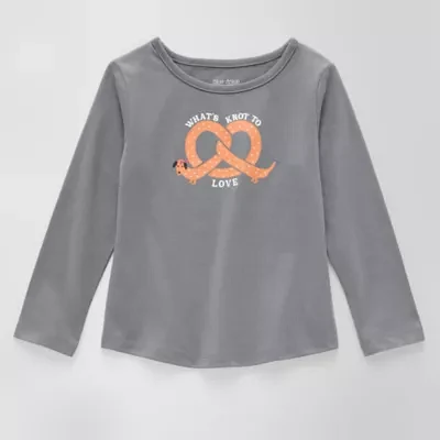 Okie Dokie Toddler & Little Girls Round Neck Long Sleeve Graphic T-Shirt