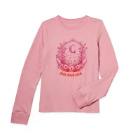 Thereabouts Little & Big Girls Round Neck Long Sleeve Graphic T-Shirt