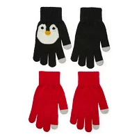 Mixit 2pk Touch Tech Holiday 2 Pair Screen Enabled Cold Weather Gloves