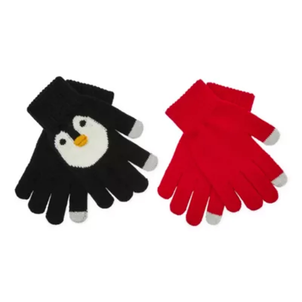 Mixit 2pk Touch Tech Holiday 2 Pair Screen Enabled Cold Weather Gloves