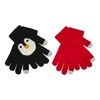 Mixit 2pk Touch Tech Holiday 2 Pair Screen Enabled Cold Weather Gloves