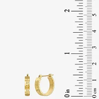 14K Gold 15mm Round Hoop Earrings