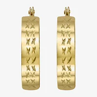 14K Gold 15mm Round Hoop Earrings