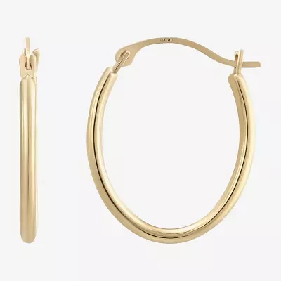 10K Gold 18mm Oval Hoop Earrings