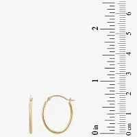 10K Gold 18mm Oval Hoop Earrings